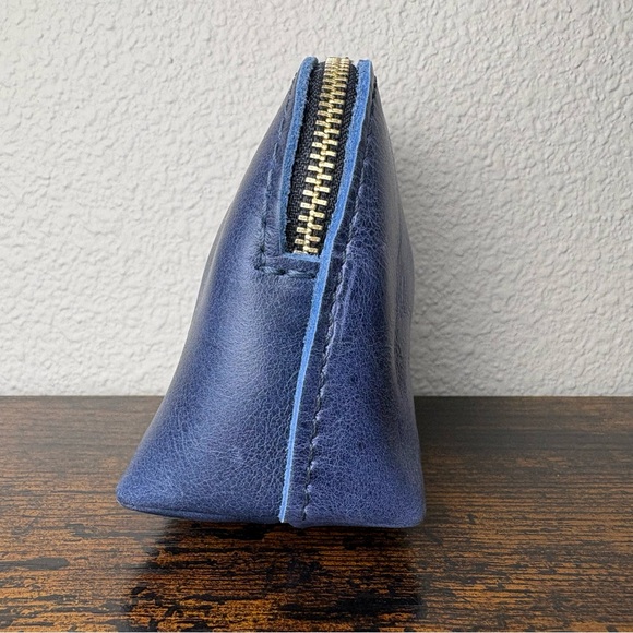 PLG Mini Luna Pouch in Cobalt Portland Leather Almost Perfect Zip Coin Purse - Picture 5 of 10